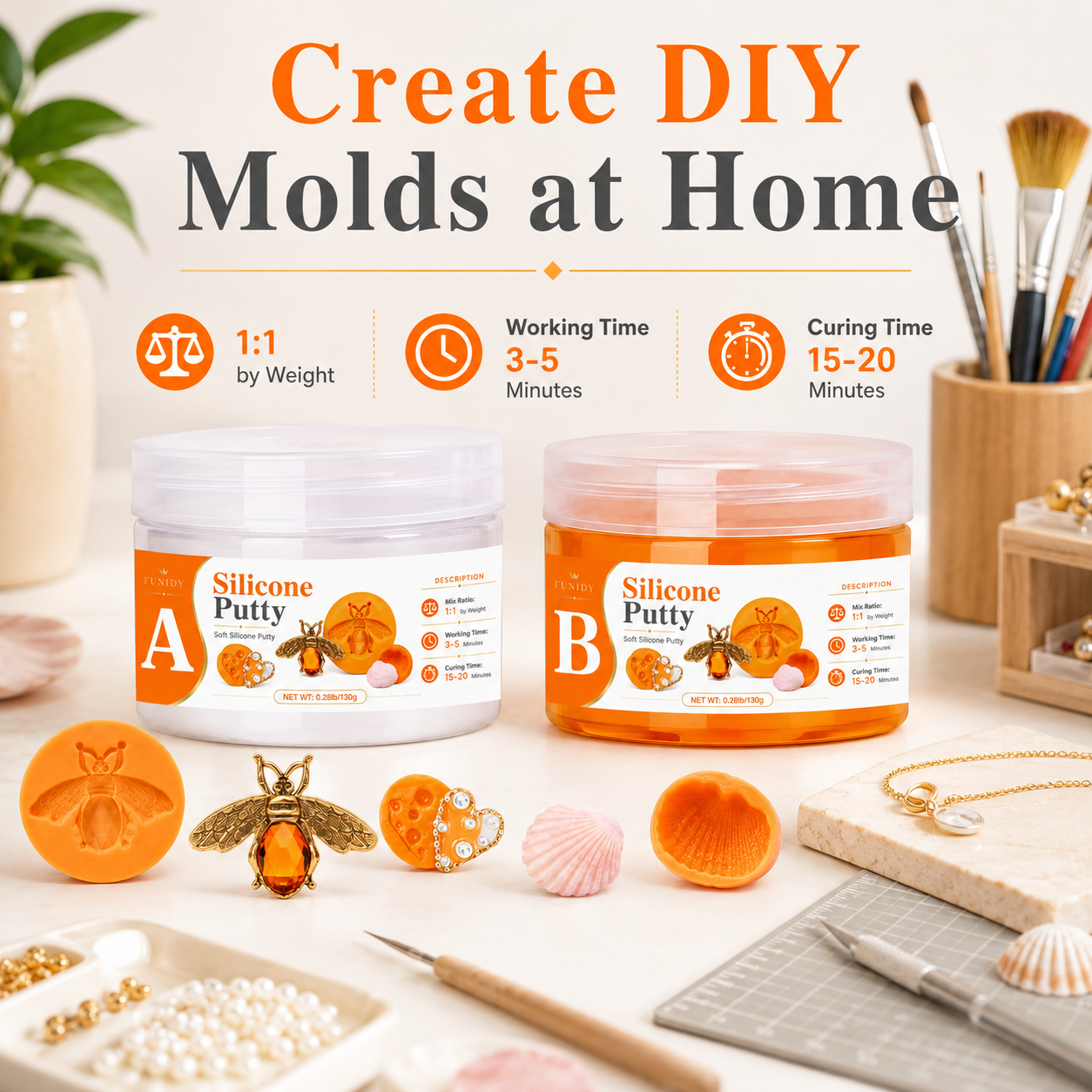 Soap Making Ideas - SILICONE PUTTY Making Kit, Fast Curing,